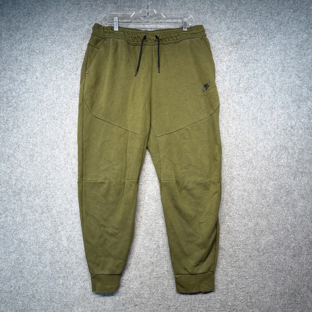 Nike Sportswear Tech Fleece Jogger Pants Olive Green XL Zip Pocket Streetwear